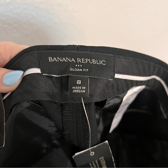 NEW Banana Republic Black Dress Pants Sloan mid rise slim ankle size 8 - Picture 5 of 12